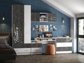 ВЕГА NEW Позитив Антресоль (Бетон темный/белый) в Ноябрьске - noyabrsk.ok-mebel.com | фото 3