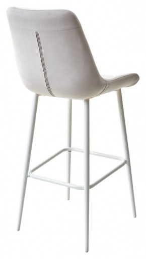 Барный стул ХОФМАН, цвет H-09 Светло-серый, велюр / белый каркас М-City в Ноябрьске - noyabrsk.ok-mebel.com | фото 4