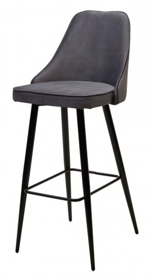 Барный стул NEPAL-BAR СЕРЫЙ #27, велюр/ черный каркас (H=78cm) М-City в Ноябрьске - noyabrsk.ok-mebel.com | фото