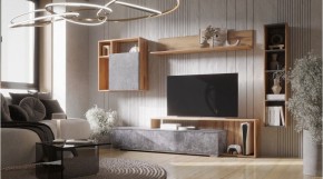 ДАЛЛАС Гостиная (модульная) цемент темный в Ноябрьске - noyabrsk.ok-mebel.com | фото