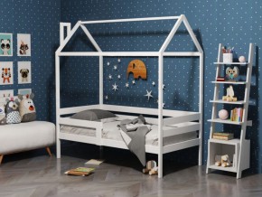 Детская кровать-домик из массива березы Соня-6 (Белый/Лак) в Ноябрьске - noyabrsk.ok-mebel.com | фото