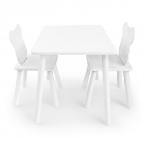 Детский комплект стол и два стула Мишка Rolti Baby с накладкой Алфавит (белая столешница/белое сиденье/белые ножки) в Ноябрьске - noyabrsk.ok-mebel.com | фото 2