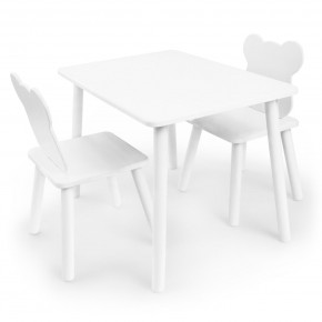 Детский комплект стол и два стула Мишка Rolti Baby с накладкой Алфавит (белая столешница/белое сиденье/белые ножки) в Ноябрьске - noyabrsk.ok-mebel.com | фото 3