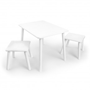 Детский комплект стол и два табурета Rolti Baby (белая столешница/белое сиденье/белые ножки) в Ноябрьске - noyabrsk.ok-mebel.com | фото