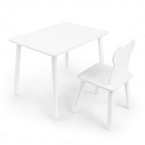 Детский комплект стол и стул «Мишка» Rolti Baby (белый/белый, массив березы/мдф) в Ноябрьске - noyabrsk.ok-mebel.com | фото