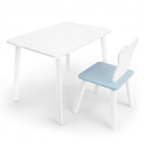 Детский комплект стол и стул «Мишка» Rolti Baby (белый/голубой, массив березы/мдф) в Ноябрьске - noyabrsk.ok-mebel.com | фото