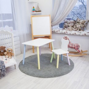 Детский комплект стол и стул «Мишка» Rolti Baby (белый/цветной, массив березы/мдф) в Ноябрьске - noyabrsk.ok-mebel.com | фото 2