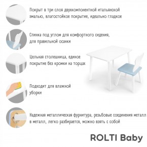Детский комплект стол и стул «Мишка» Rolti Baby  (голубая столешница/голубое сиденье/белые ножки) в Ноябрьске - noyabrsk.ok-mebel.com | фото 4