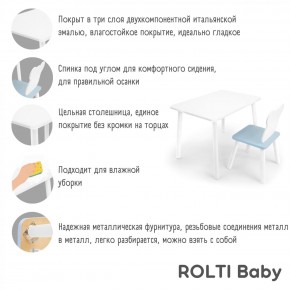 Детский комплект стол и стул «Облачко» Rolti Baby  (голубая столешница/голубое сиденье/белые ножки) в Ноябрьске - noyabrsk.ok-mebel.com | фото 2