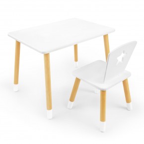 Детский комплект стол и стул «Звезда» Rolti Baby (белый/береза, массив березы/мдф) в Ноябрьске - noyabrsk.ok-mebel.com | фото