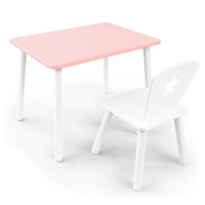 Детский комплект стол и стул «Звезда» Rolti Baby (розовый/белый, массив березы/мдф) в Ноябрьске - noyabrsk.ok-mebel.com | фото 1