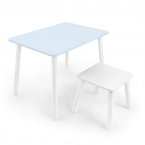 Детский комплект стол и табурет Rolti Baby (голубая столешница/белое сиденье/белые ножки) в Ноябрьске - noyabrsk.ok-mebel.com | фото