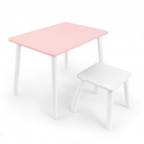 Детский комплект стол и табурет Rolti Baby (розовая столешница/белое сиденье/белые ножки) в Ноябрьске - noyabrsk.ok-mebel.com | фото