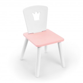 Детский стул Rolti Baby «Корона» (белый/розовый/белый, массив березы/мдф) в Ноябрьске - noyabrsk.ok-mebel.com | фото 1