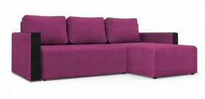 Диван угловой Алиса 3 Shaggy FUCHSIA - TEOS BLACK в Ноябрьске - noyabrsk.ok-mebel.com | фото