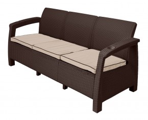 Диван Yalta Premium Sofa 3 Set (Ялта) шоколадный (+подушки под спину) в Ноябрьске - noyabrsk.ok-mebel.com | фото 1