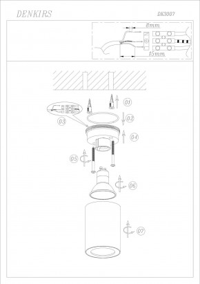 DK3007-BK Накладной светильник влагозащ., IP 44, 15 Вт, GU10, черный, алюминий в Ноябрьске - noyabrsk.ok-mebel.com | фото 6