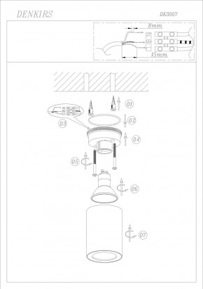 DK3007-BK Накладной светильник влагозащ., IP 44, 15 Вт, GU10, черный, алюминий в Ноябрьске - noyabrsk.ok-mebel.com | фото