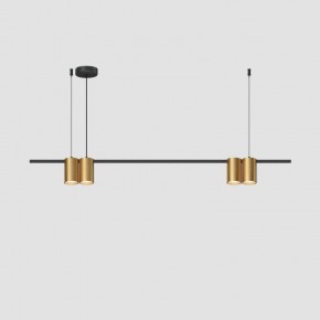 DK4061-BK+SG Подвесной светильник ORBIT, IP20, 4xGU10 LED до 15 Вт, черный + сатинированное золото, алюминий в Ноябрьске - noyabrsk.ok-mebel.com | фото