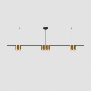 DK4063-BK+SG Подвесной светильник ORBIT, IP20, 7xGU10 LED до 15 Вт, черный + сатинированное золото, алюминий в Ноябрьске - noyabrsk.ok-mebel.com | фото