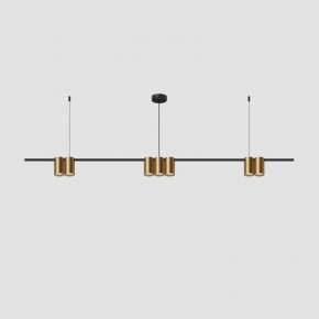 DK4063-BK+SG Подвесной светильник ORBIT, IP20, 7xGU10 LED до 15 Вт, черный + сатинированное золото, алюминий в Ноябрьске - noyabrsk.ok-mebel.com | фото 2