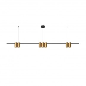 DK4063-BK+SG Подвесной светильник ORBIT, IP20, 7xGU10 LED до 15 Вт, черный + сатинированное золото, алюминий в Ноябрьске - noyabrsk.ok-mebel.com | фото 3