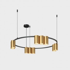 DK4065-BK+SG Подвесной светильник ORBIT , IP20, 10xGU10 LED до 15 Вт, черный + сатинированное золото, алюминий в Ноябрьске - noyabrsk.ok-mebel.com | фото