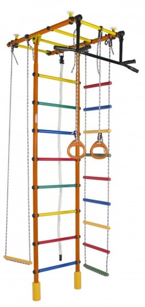 ДСК Атлант оранжевый радуга: турник, кольца, канат, трапеция, веревочная лестница в Ноябрьске - noyabrsk.ok-mebel.com | фото