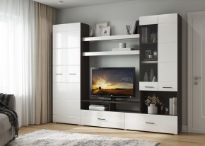 Гостиная Альфа МДФ (Венге/Белый глянец) в Ноябрьске - noyabrsk.ok-mebel.com | фото 4