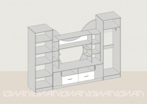 Гостиная Аллегро с 2 шкафами вариант-5 (венге/дуб белфорт) в Ноябрьске - noyabrsk.ok-mebel.com | фото 2