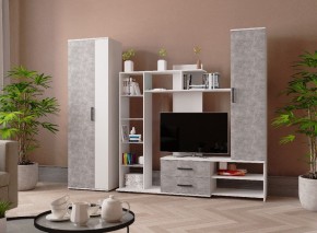Гостиная Сидней-1 ЛДСП Белый/Ателье светлое в Ноябрьске - noyabrsk.ok-mebel.com | фото