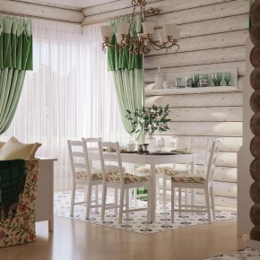 Комлект Вествик обеденный стол и четыре стула, массив сосны, цвет белый в Ноябрьске - noyabrsk.ok-mebel.com | фото 1