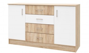 БЕАТРИС Комод К1400 (Дуб Сонома/Белый глянец) в Ноябрьске - noyabrsk.ok-mebel.com | фото