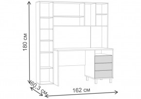 Компьютерный стол Комфорт 12.95 N дуб сонома / сатин в Ноябрьске - noyabrsk.ok-mebel.com | фото 2