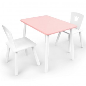 Комплект детской мебели стол и два стула Корона  (Розовый/Белый/Белый) в Ноябрьске - noyabrsk.ok-mebel.com | фото