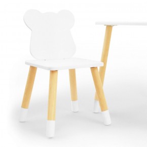 Комплект детской мебели стол и два стула Мишутка (Белый/Белый/Береза) в Ноябрьске - noyabrsk.ok-mebel.com | фото
