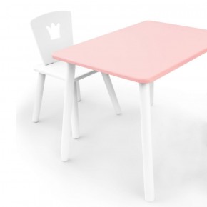 Комплект детской мебели стол и стул Корона (Розовый/Белый/Белый) в Ноябрьске - noyabrsk.ok-mebel.com | фото
