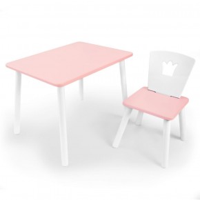Комплект детской мебели стол и стул Корона (Розовый/Розовый/Белый) в Ноябрьске - noyabrsk.ok-mebel.com | фото