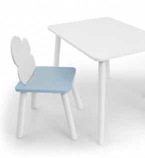 Комплект детской мебели стол и стул Облачко (Белый/Голубой/Белый) в Ноябрьске - noyabrsk.ok-mebel.com | фото