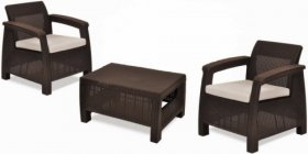 Комплект мебели Корфу Уикенд (Corfu Weekend) коричневый - серо-бежевый * в Ноябрьске - noyabrsk.ok-mebel.com | фото
