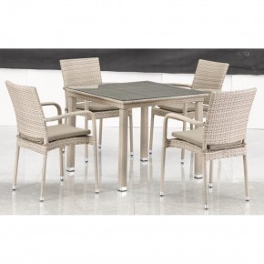 Комплект плетеной мебели T256C/Y376C-W85 Latte (4+1) + подушки на стульях в Ноябрьске - noyabrsk.ok-mebel.com | фото 3