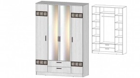 КОСТА-РИКА Шкаф 4-х створчатый (анкор светлый) в Ноябрьске - noyabrsk.ok-mebel.com | фото