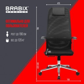 Кресло BRABIX PREMIUM "Ultimate EX-801" хром, плотная двойная сетка Х2, черное, 532917 в Ноябрьске - noyabrsk.ok-mebel.com | фото 7