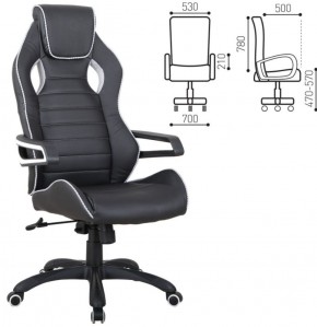 Кресло компьютерное BRABIX "Techno Pro GM-003" (черное/серое, вставки серые) 531814 в Ноябрьске - noyabrsk.ok-mebel.com | фото 2