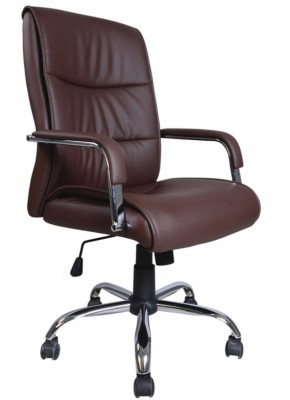 Кресло офисное BRABIX "Space EX-508" (экокожа, хром, коричневое) 531164 в Ноябрьске - noyabrsk.ok-mebel.com | фото