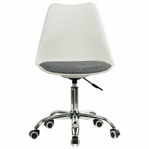 Кресло стул BRABIX "Eames MG-310 CH", хром, пластик белый, ткань серая, 532924 в Ноябрьске - noyabrsk.ok-mebel.com | фото