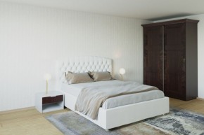 Кровать Берлин с ПМ 1200 (экокожа белая) в Ноябрьске - noyabrsk.ok-mebel.com | фото 2