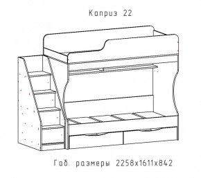 КАПРИЗ-22 Кровать двухъярусная 800 настил ЛДСП в Ноябрьске - noyabrsk.ok-mebel.com | фото 2