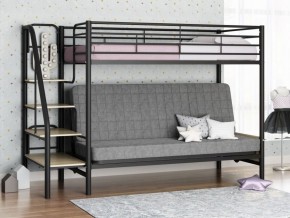 Кровать двухъярусная с диваном "Мадлен-3" (Черный/Серый) в Ноябрьске - noyabrsk.ok-mebel.com | фото