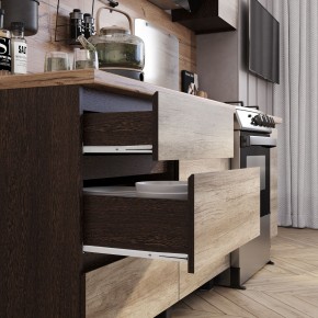 Кухня Энигма 1.6 м (венге/дуб каньон) в Ноябрьске - noyabrsk.ok-mebel.com | фото 2